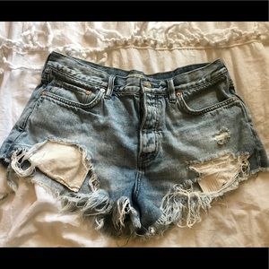 FP distressed jean shorts